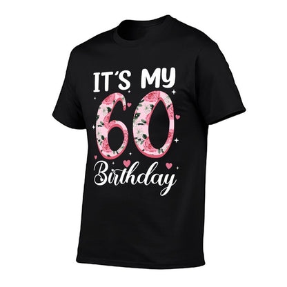 It&#39;s My 60th Birthday Flowers 60 Year Old Party Women  Oversized Silhouette T-Shirt