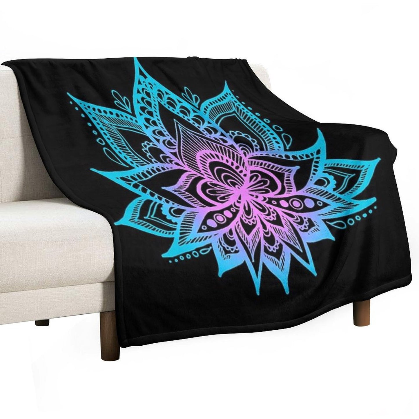 Pastel Vibes Lotus Flower Lightweight Throw Blanket