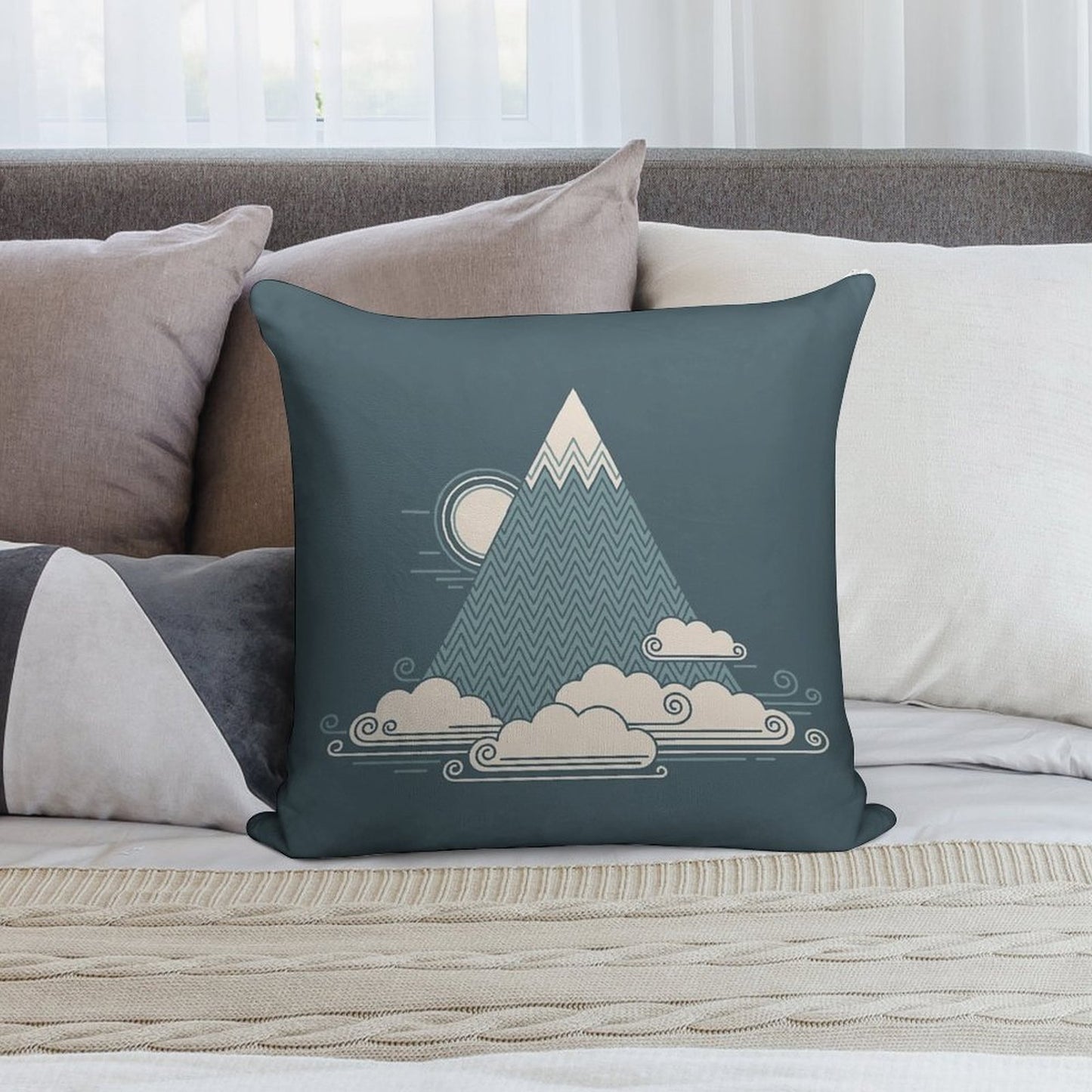 Cloud Mountain Soft Durable Construction Throw Pillow