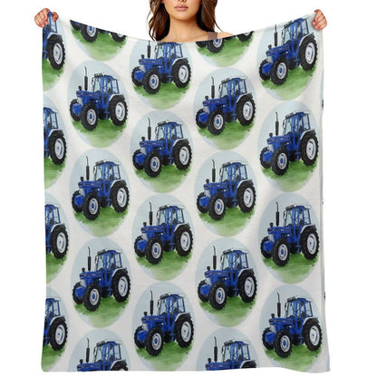 Blue Classic Tractor Gift-ready Throw Blanket