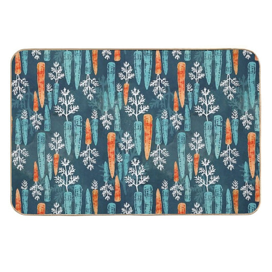 Watercolor Carrot Repeat  Easy Maintenance Bath Mat