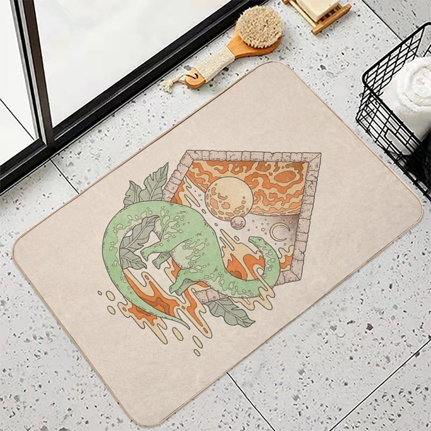 Aeon Archway Apatosaurus  Dinosaur Sci-Fi Space Art  Absorbent Bath Mat