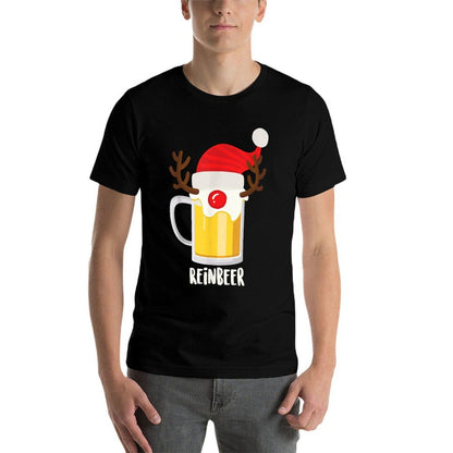 Reinbeer  Christmas Rudolph Alcohol Drinks Cool Gift  Cotton T-Shirt