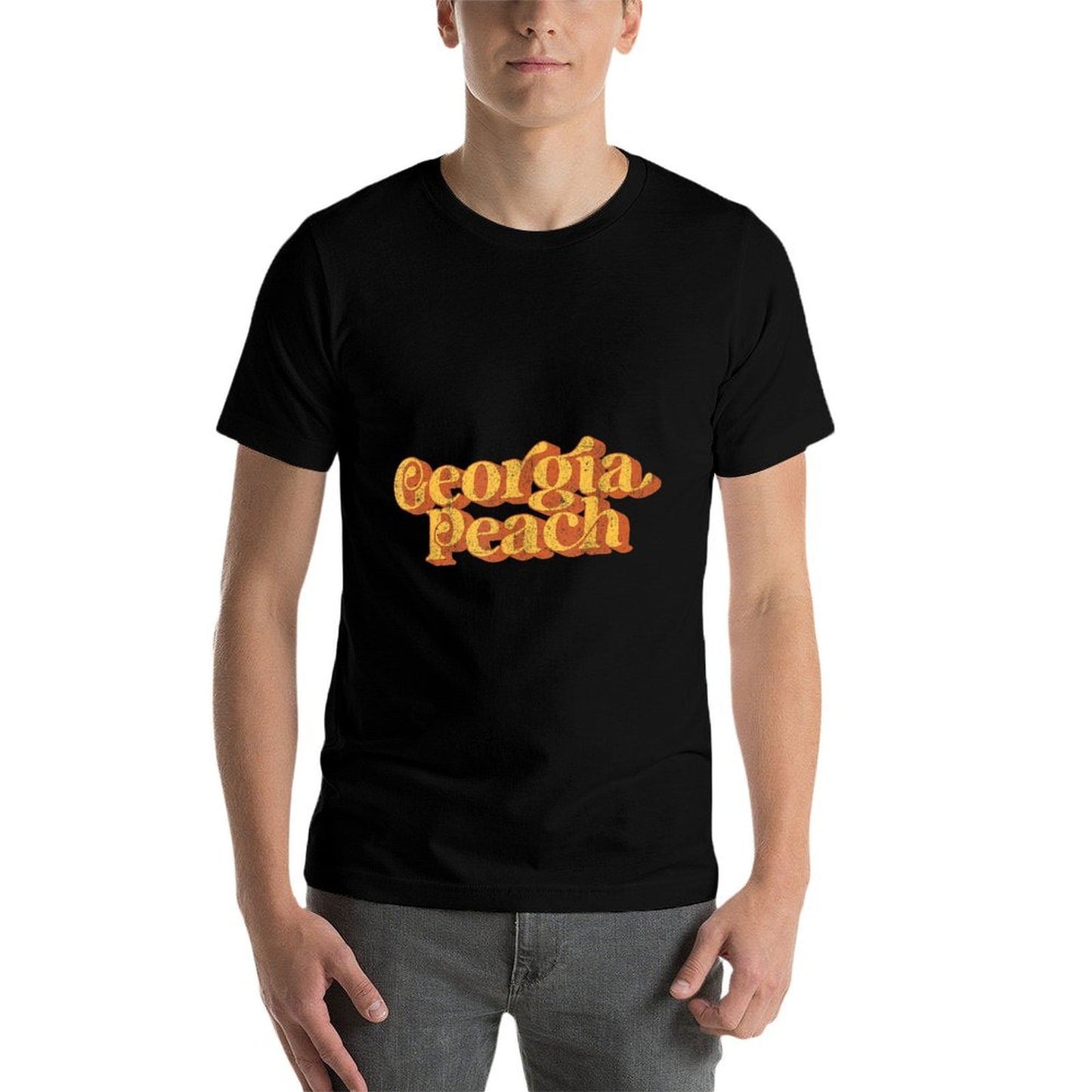 Vintage Georgia Peach Funny Cute Retro 70&#39;s Summer Women&#39;s  Quick-drying T-Shirt