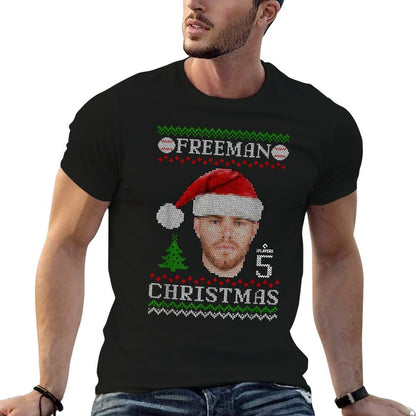 Freddie Freeman Los Angeles Baseball Christmas Sweater MLBPA  Heathered Texture T-Shirt