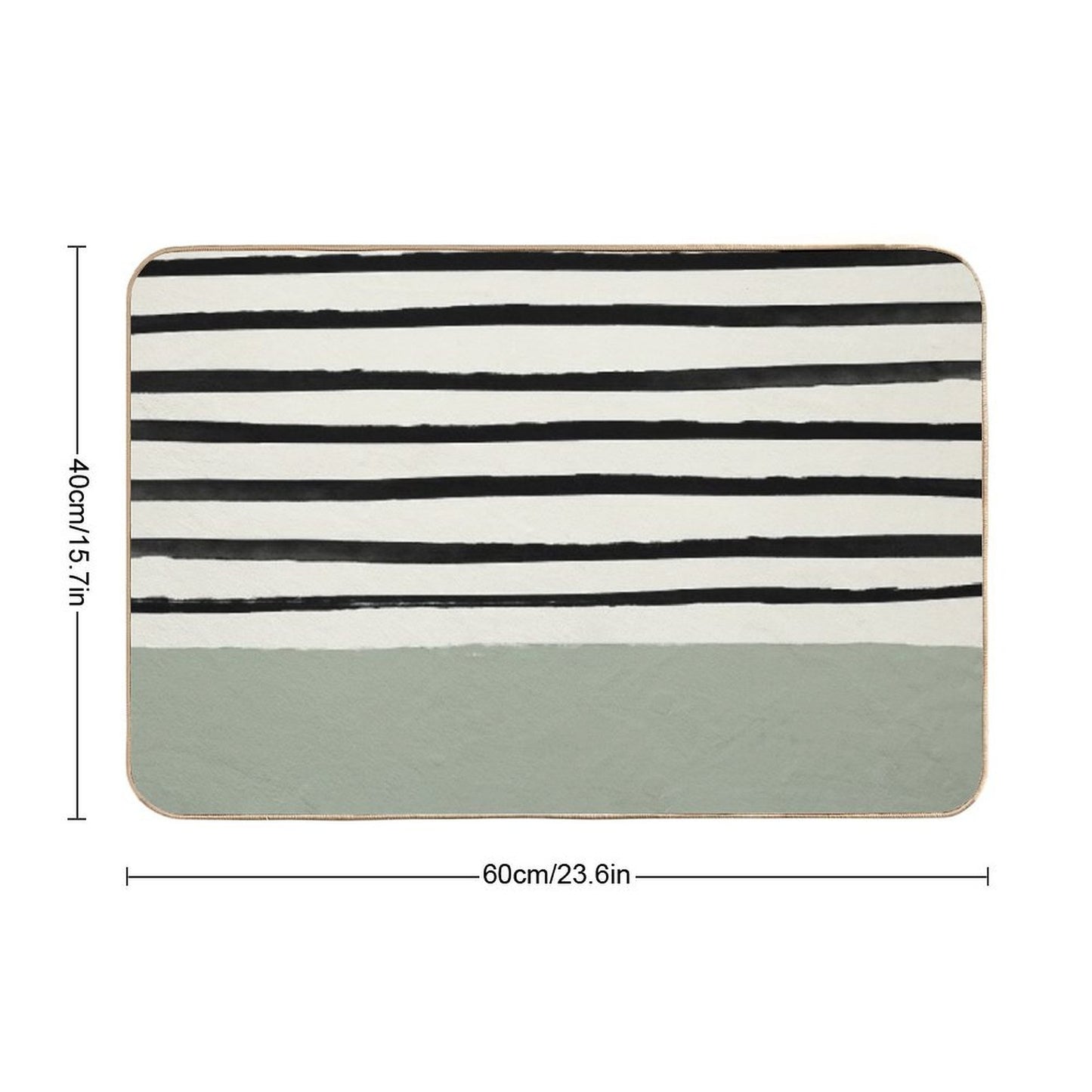 Sage X Stripes Durable Bath Mat