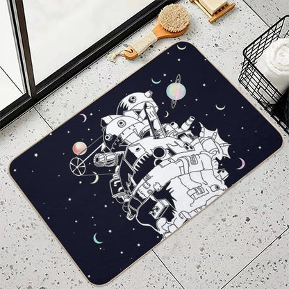 Castle in A Starry Night  Repositionable Bath Mat