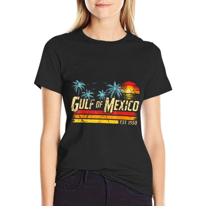 Gulf of Mexico Forever Retro Vintage Beach Mens Women  High-quality Stitching T-Shirt