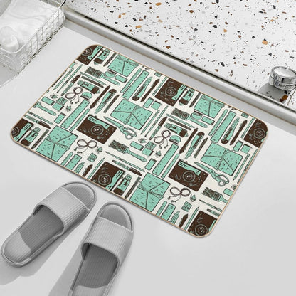 Artist Tools Pattern  Dirt-Trapping Bath Mat