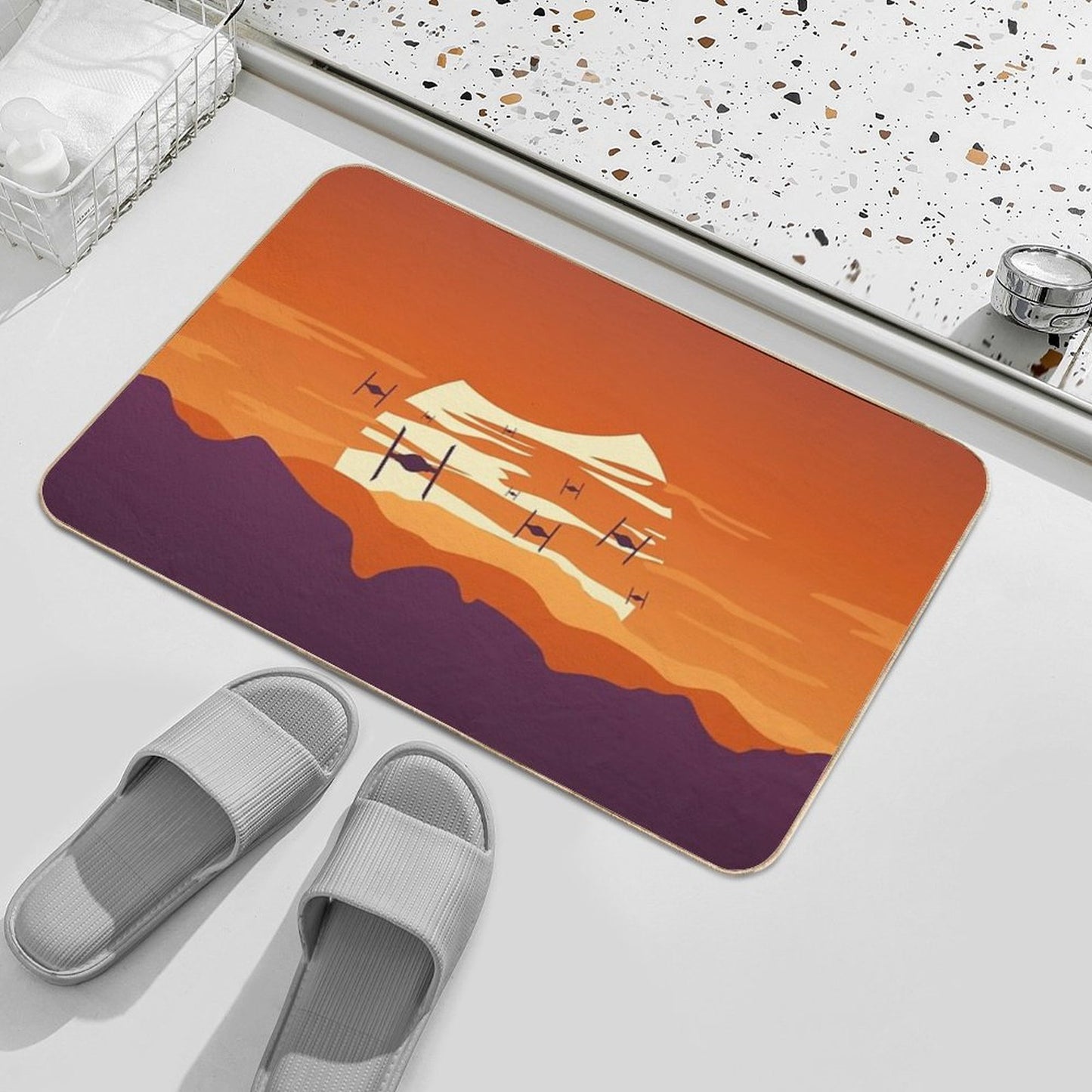 Purple Tie Fighter  Non-Slip Bath Mat