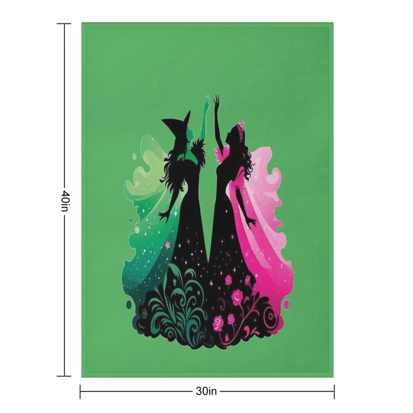 Elphaba & Glinda Wicked The Musical No Background Quick-dry Throw Blanket