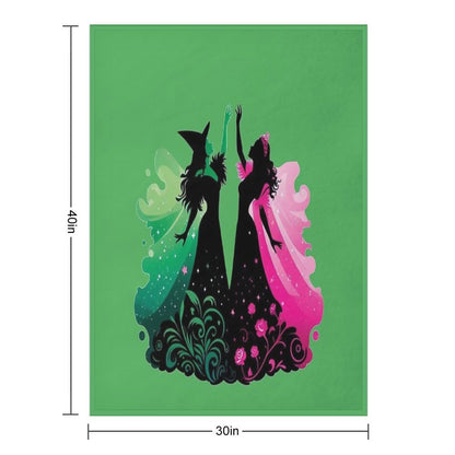 Elphaba & Glinda Wicked The Musical No Background Quick-dry Throw Blanket