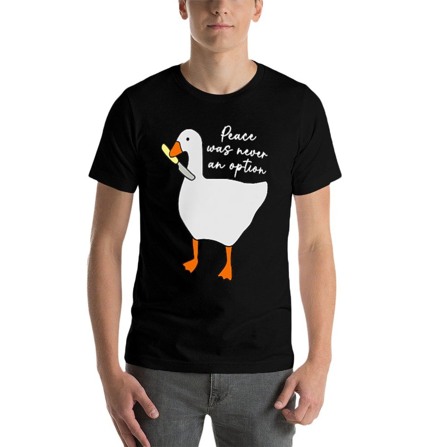 Peace Was Never An Option, Goose Meme, Murder Duck  Graphic-printed T-Shirt