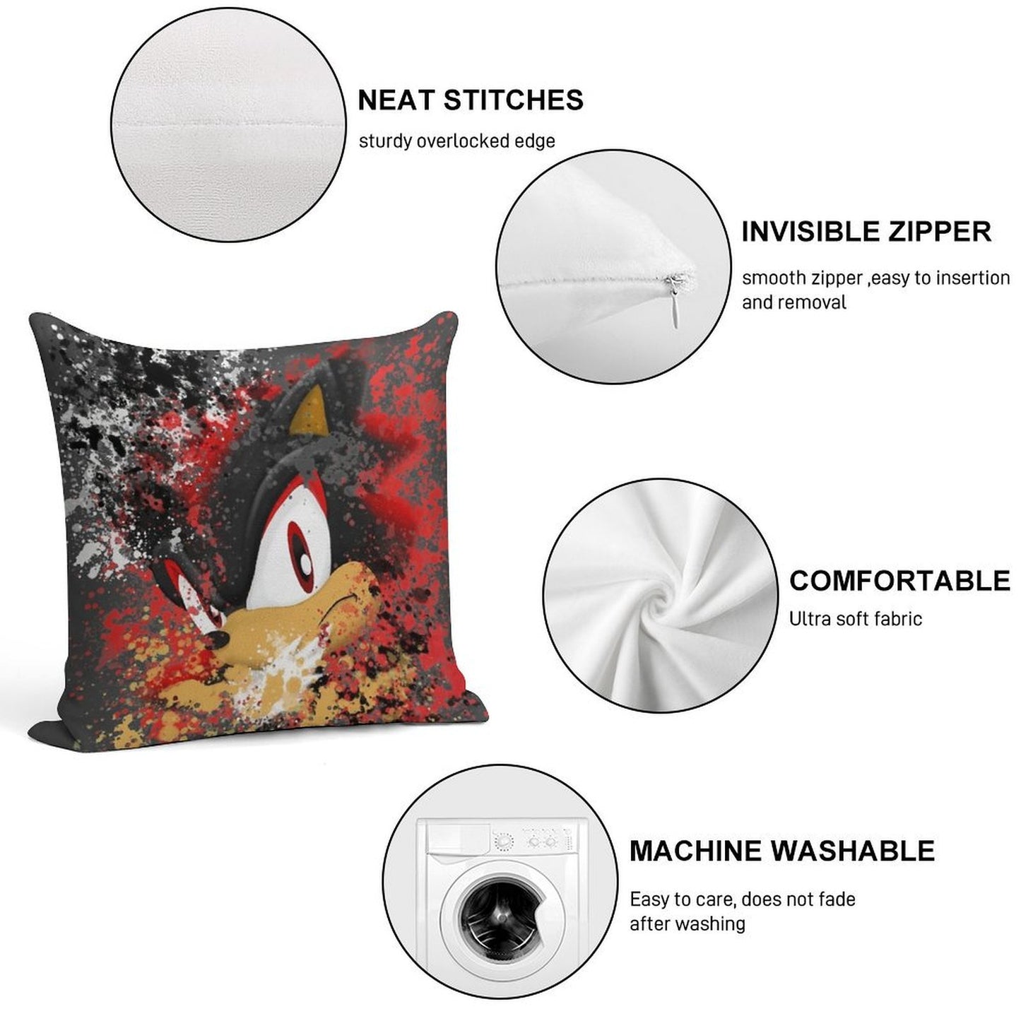 Shadow Stare Back V2.0 Soft Fade-Resistant Throw Pillow