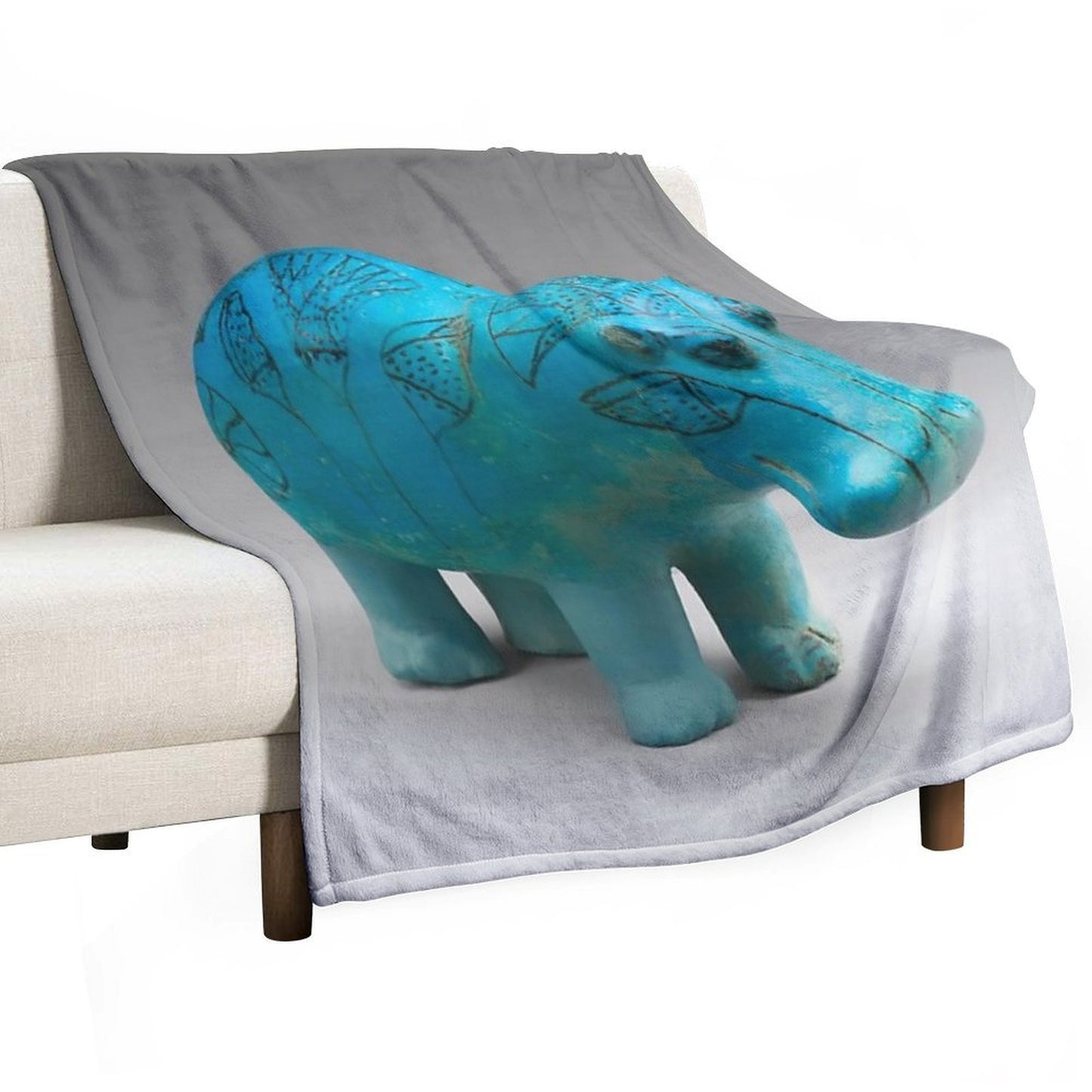 William The Hippo-  Ancient Egyptian Figurine Quick-dry Throw Blanket