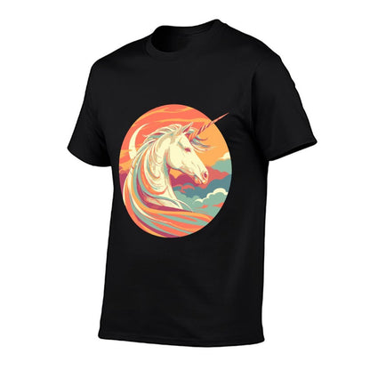 Majestic Sunset Unicorn Art Mystical Creature Fantasy  Trendy Pattern T-Shirt