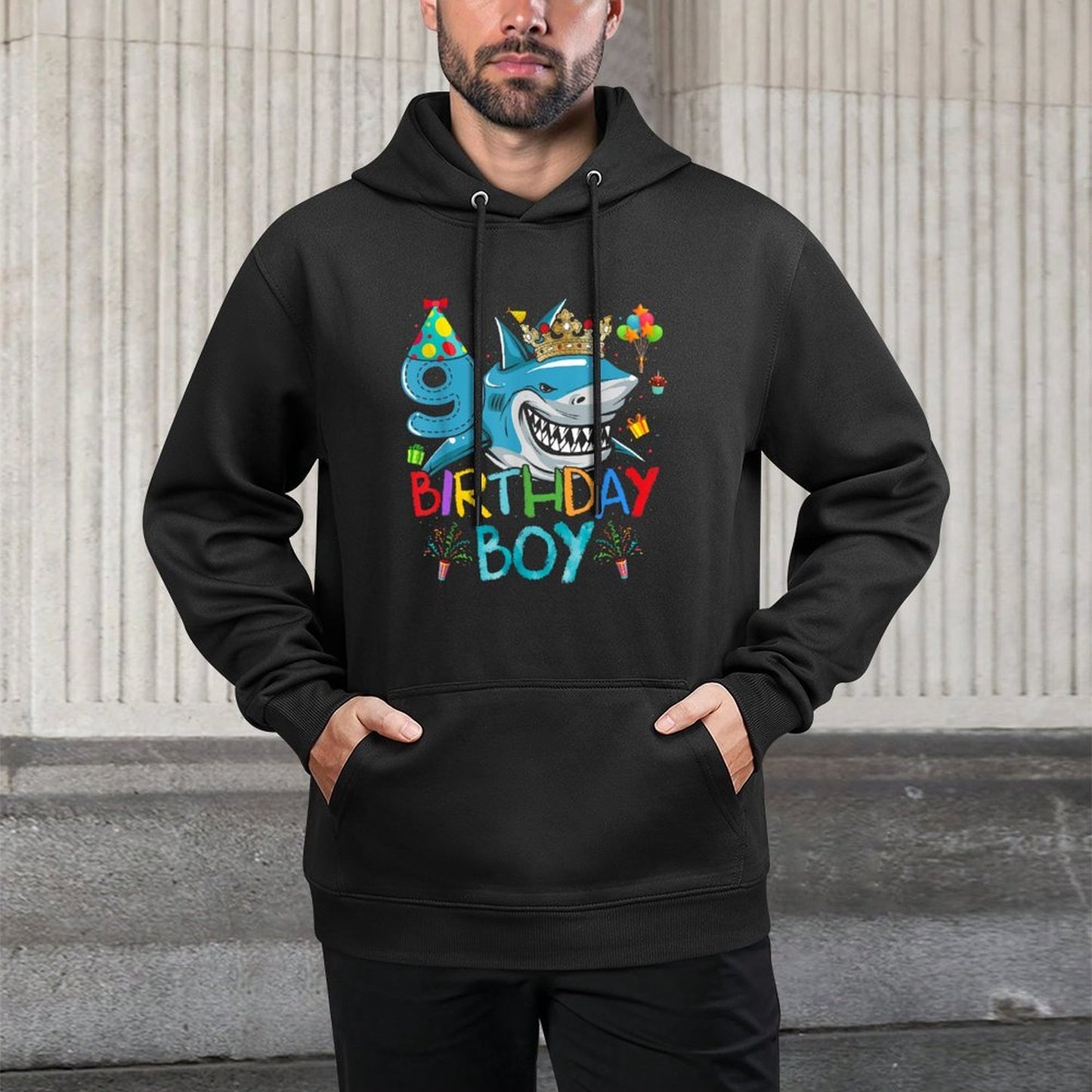 9th Birthday Shark Ocean Theme Party 9 Years Old For Boy Easy Care Hoodie