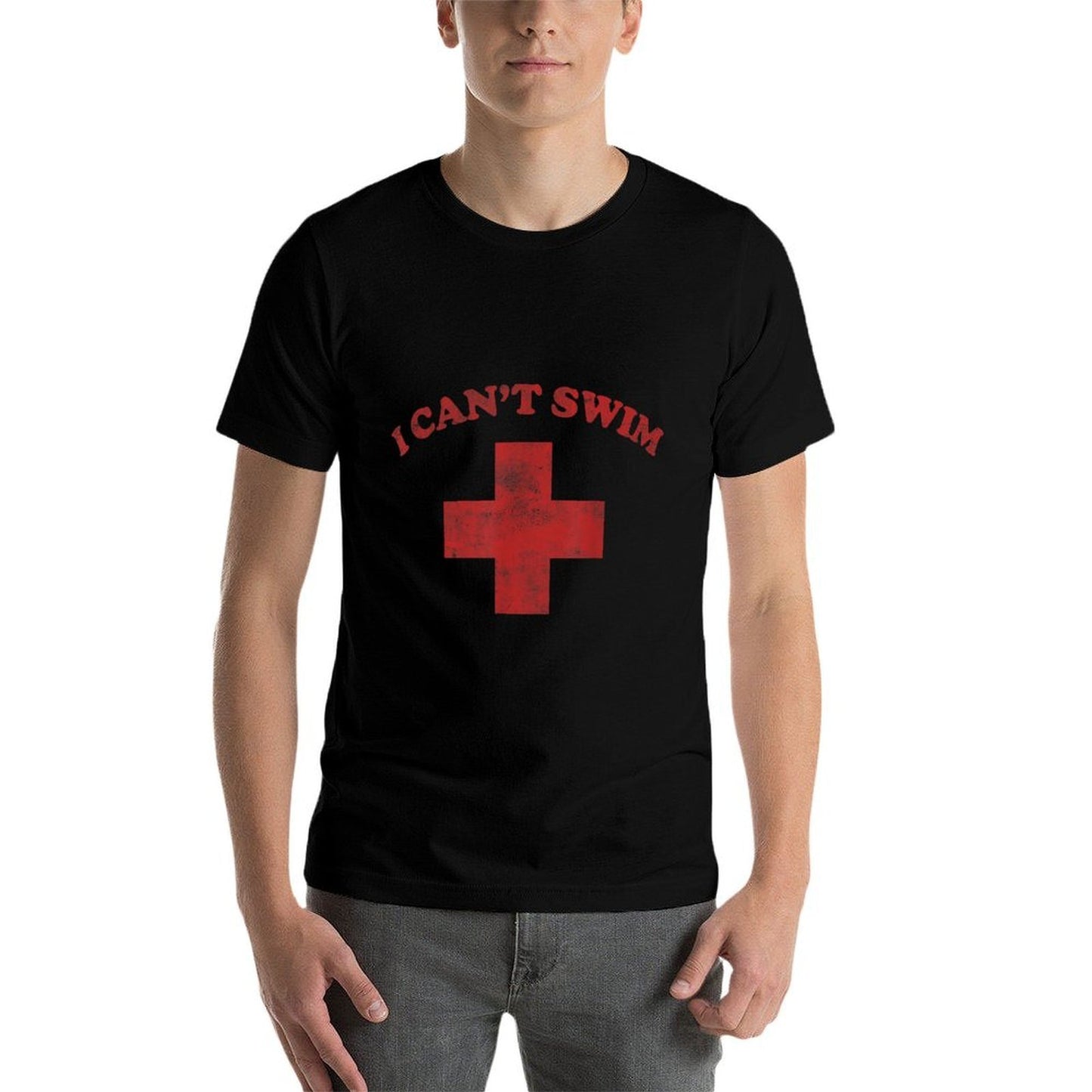 Summer Humor Funny Pool Lifeguard Tshirt I Cant Swim  Eco-friendly Material T-Shirt