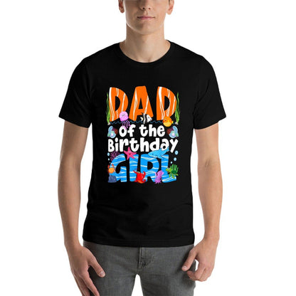 Dad Under Sea Birthday Party Girls Ocean Sea Animals Themed  Soft T-Shirt