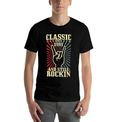 Womens 1981 Classic Rock Vintage Rock & Roll 40th Birthday Gift  Wrinkle-resistant T-Shirt