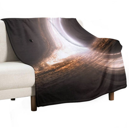 Interstellar Gargantua Black Hole Velvety-soft Throw Blanket