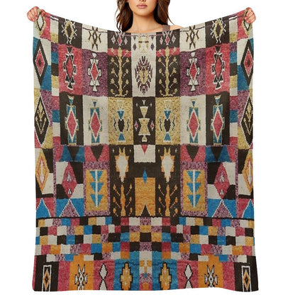 Moroccan Heritage Pattern Carpet All-season Throw Blanket