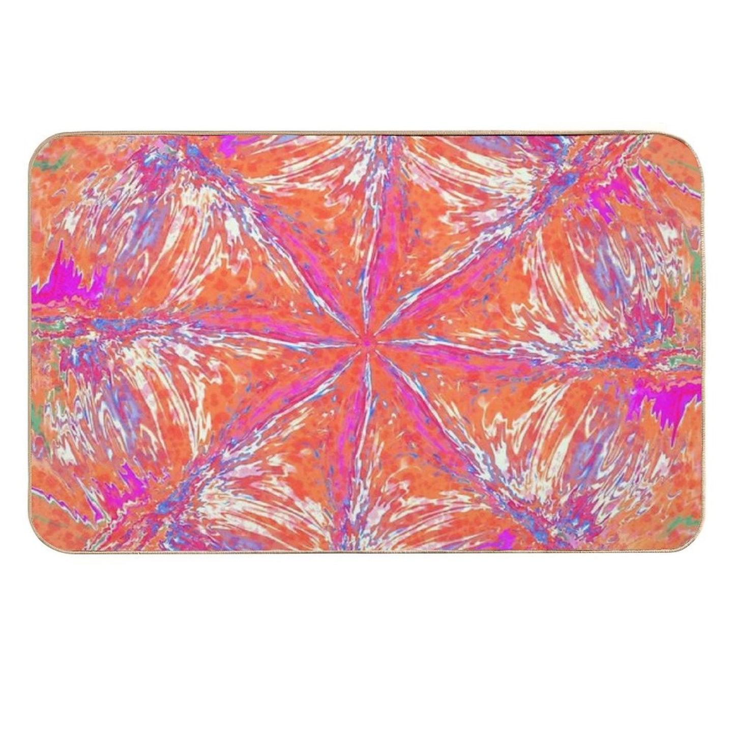 Chaotic Autumn Texture  Psychedelic Fall Art  Vibrant Abstract Design  Rapid-Drying Bath Mat