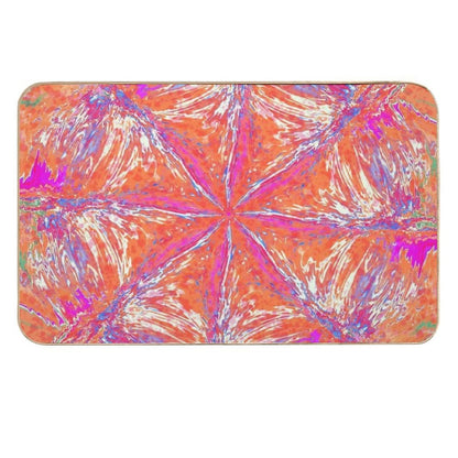 Chaotic Autumn Texture  Psychedelic Fall Art  Vibrant Abstract Design  Rapid-Drying Bath Mat
