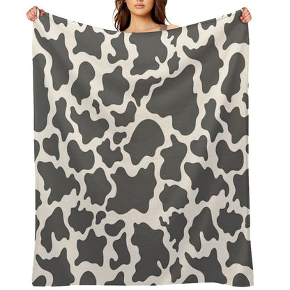 Cow Print Plush Throw Blanket