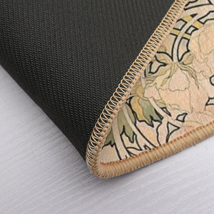 Alfonse Mucha Art Nouveau Peonies  Easy Maintenance Bath Mat