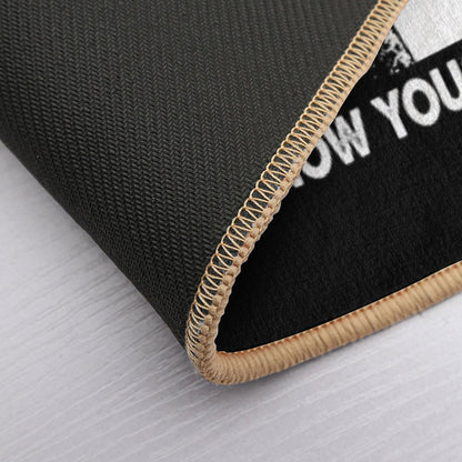 Now Yous Can't Leave Art Retro Black And White  Absorbent Bath Mat