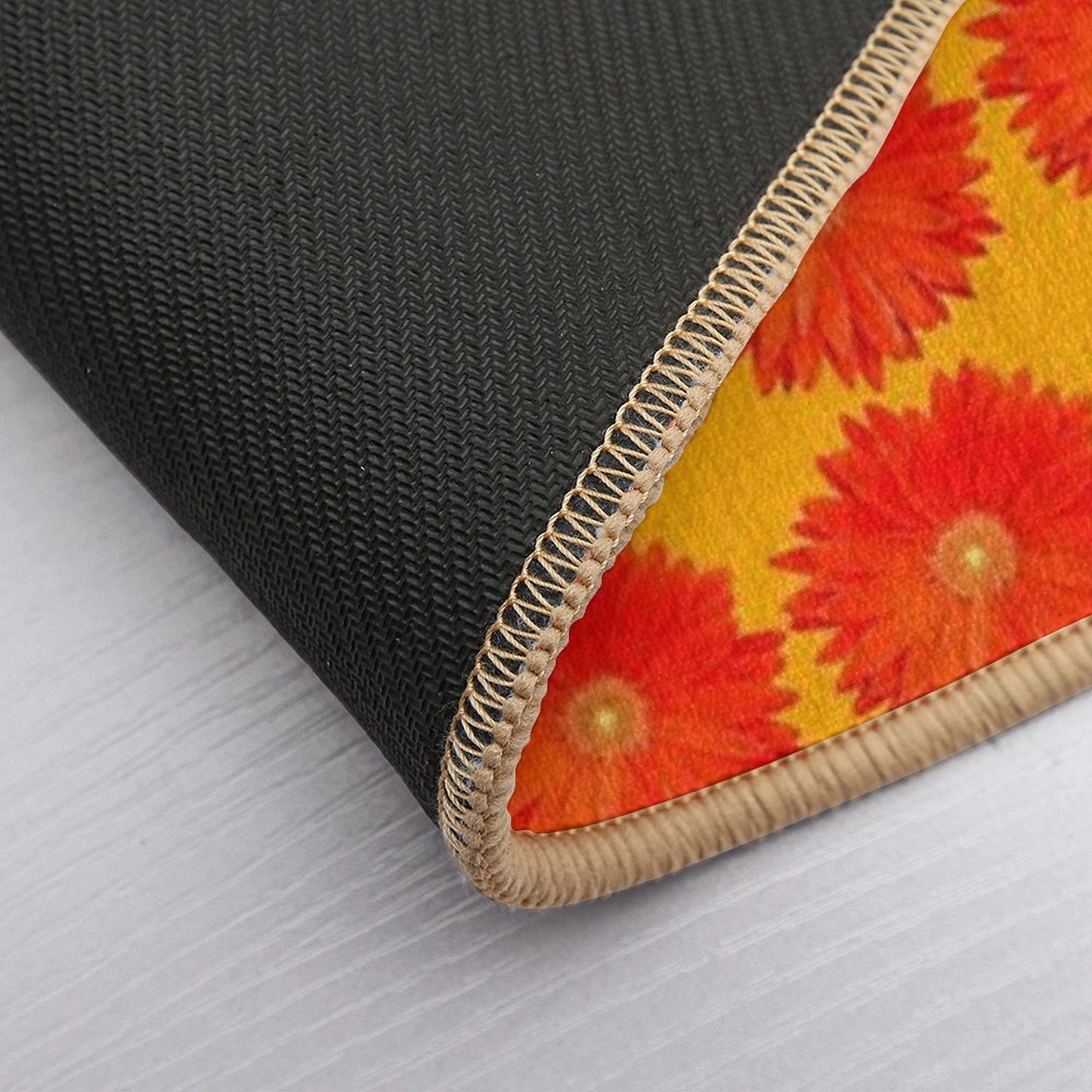 Orange Gebera Flower  Dirt-Trapping Bath Mat