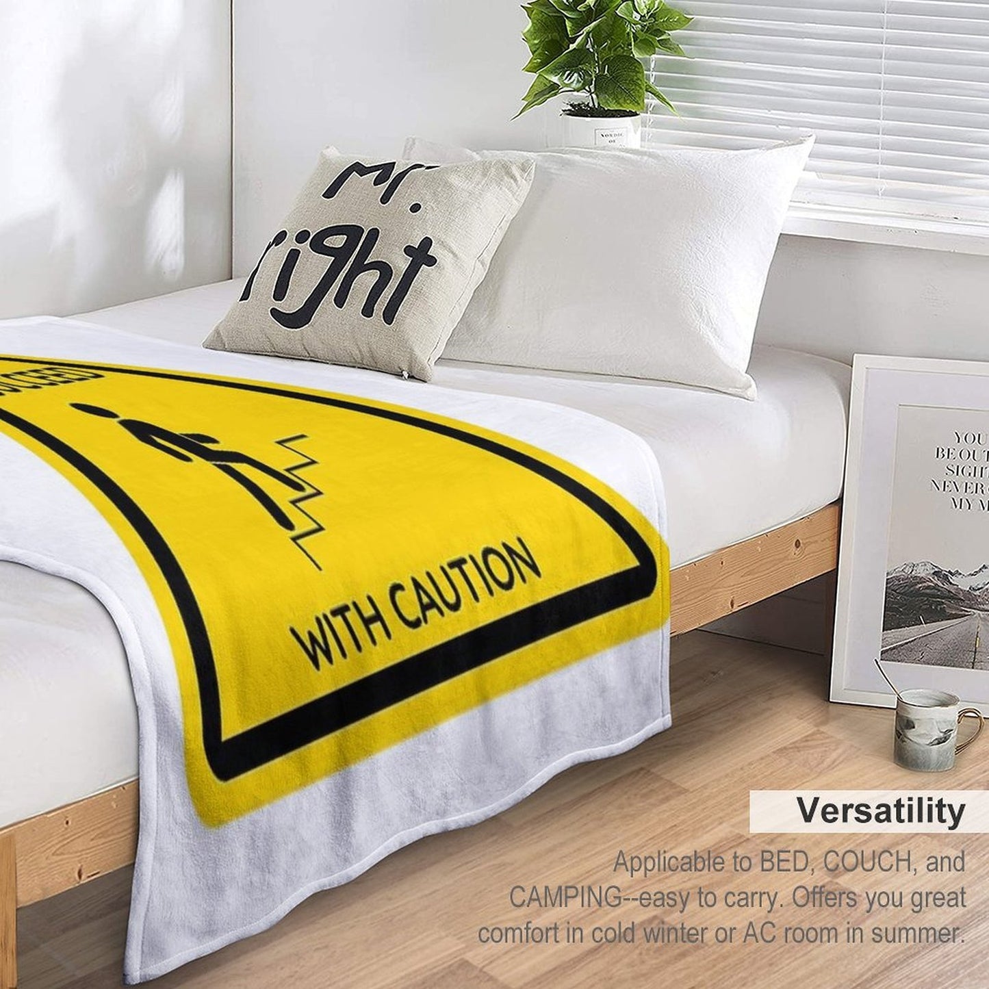 Succeed with Caution - Warning Sign Quick-dry Throw Blanket