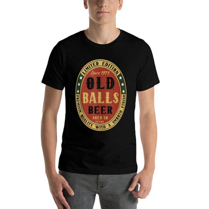 1971 Old Balls Beer Lover Birthday Mens 50Th Birthday  Trendy Pattern T-Shirt