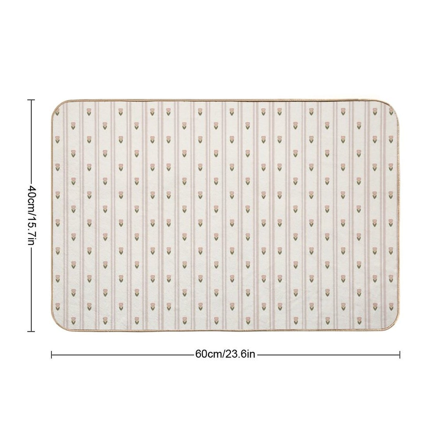 Grandma's Cottage Pink Tulips Wallpaper Pattern  Non-Slip Bath Mat