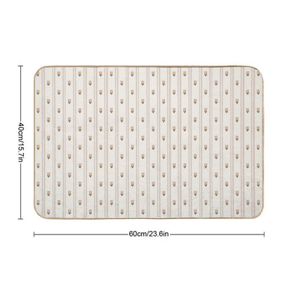 Grandma's Cottage Pink Tulips Wallpaper Pattern  Non-Slip Bath Mat