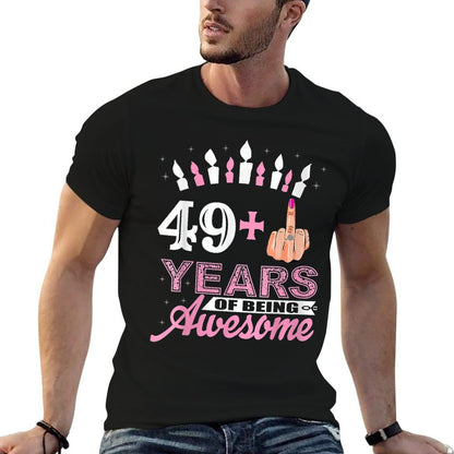 Womens 50Th I Am 49 Plus Middle Finger Christmas  Trendy Pattern T-Shirt
