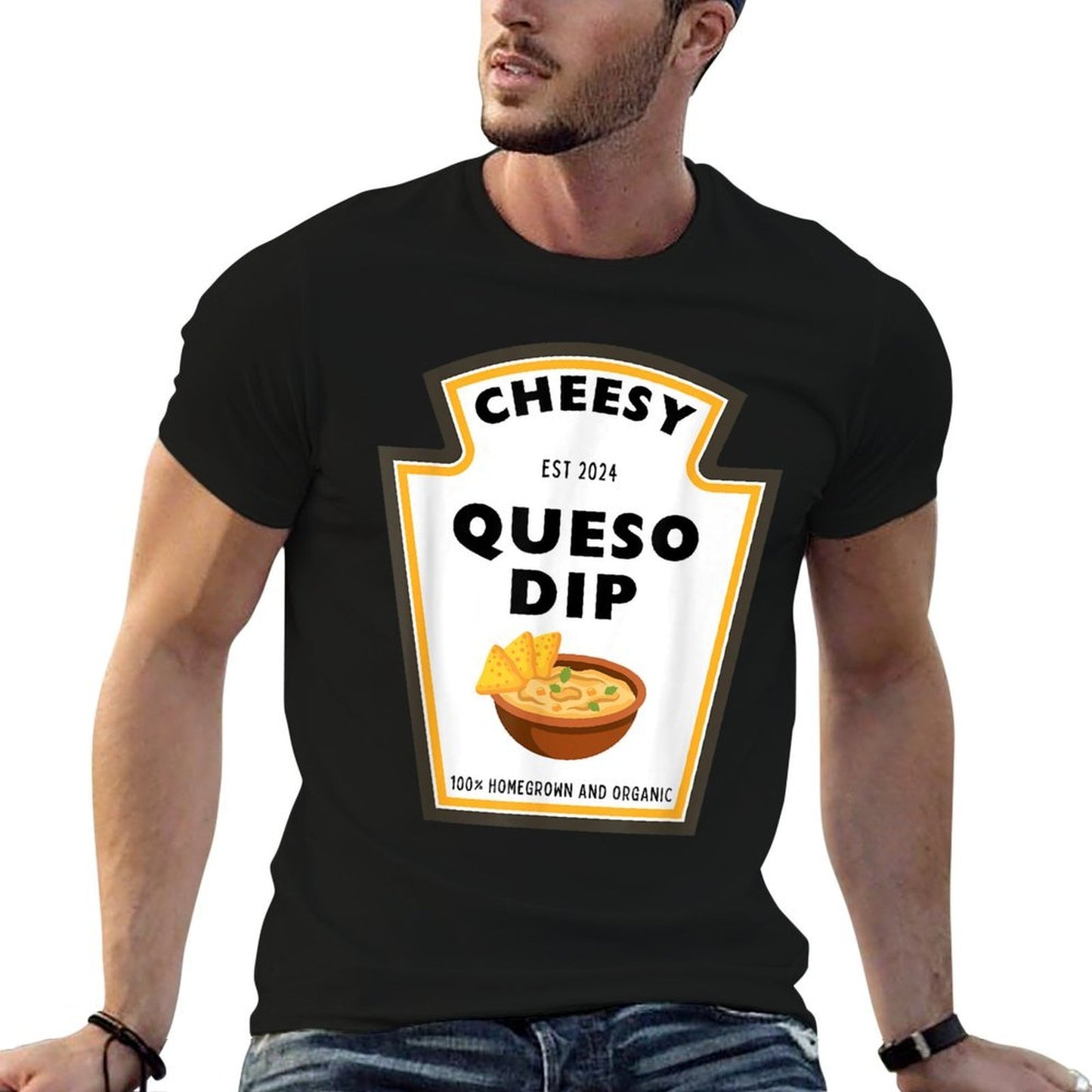 Delicious Cheesy Queso Dip Condiment Costume Party Matching  Eco-friendly Material T-Shirt
