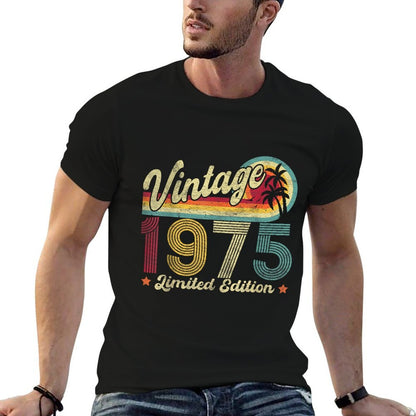 Vintage 1975 50 Year Old Gifts Limited Edition 50th Birthday  Heathered Texture T-Shirt