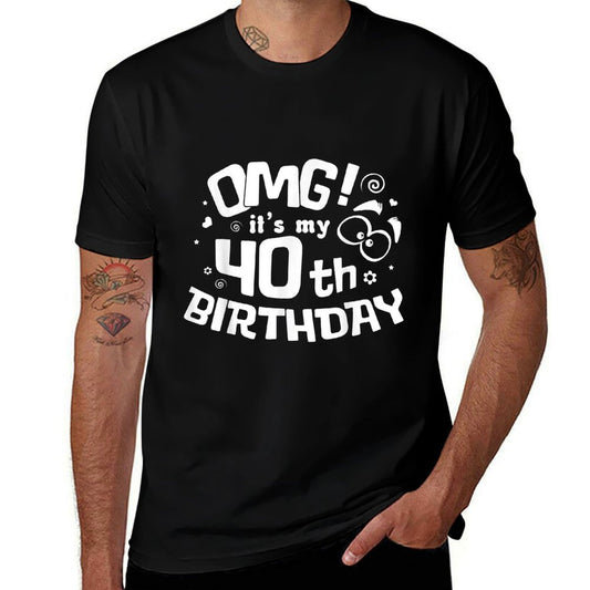 Omg It's My 40th Birthday Forty Birthday Gift Party  Oversized Silhouette T-Shirt