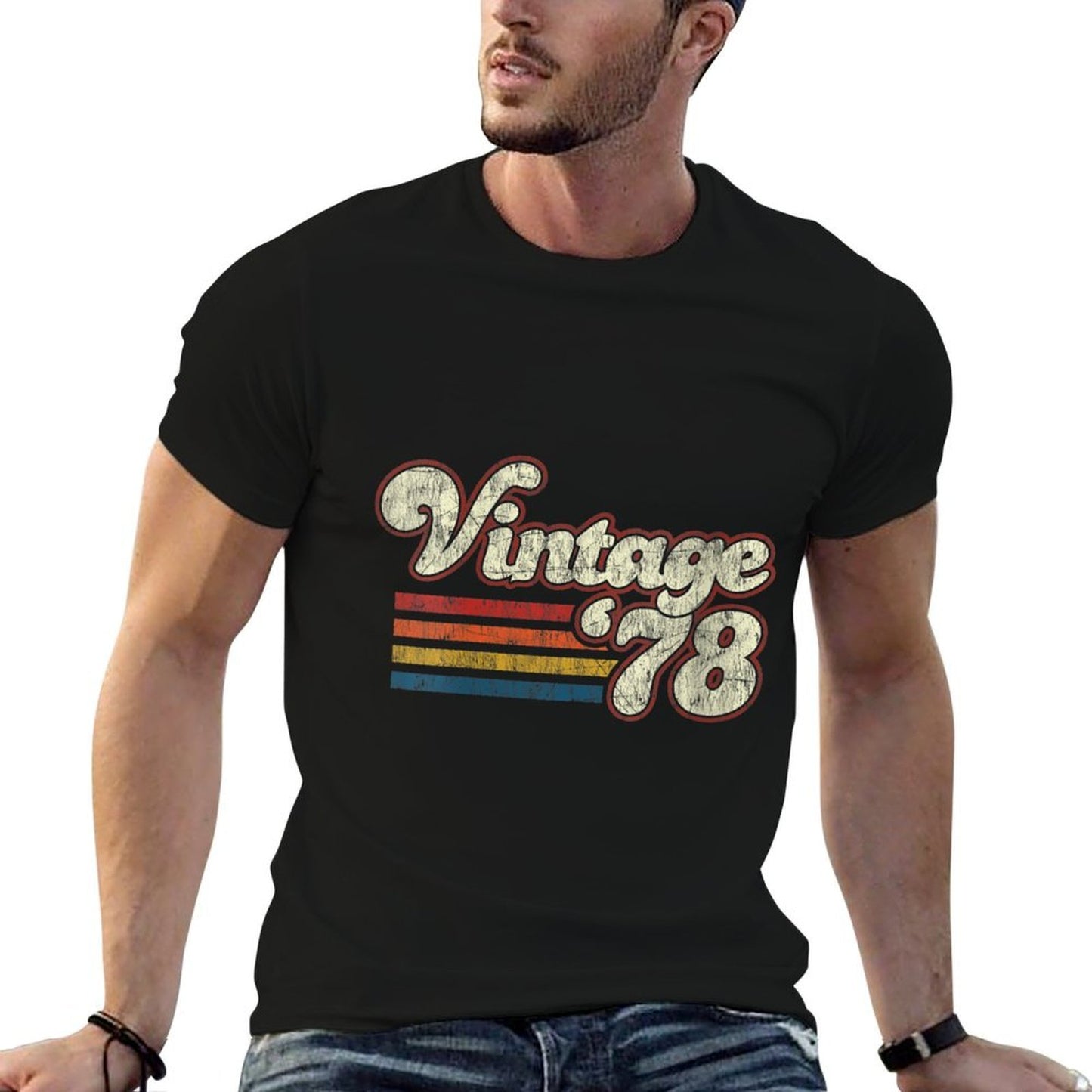 Womens Retro Vintage 1978 44 Birthday  Stretchy T-Shirt