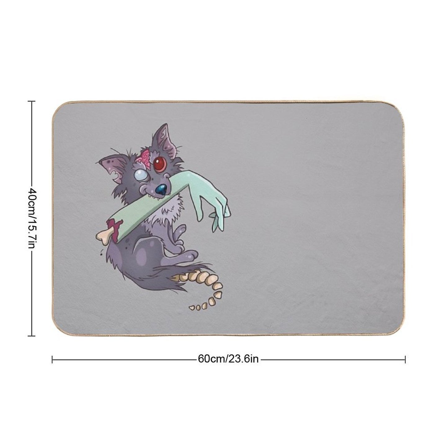 Rufus Zombie Dog  Fade-Resistant Bath Mat