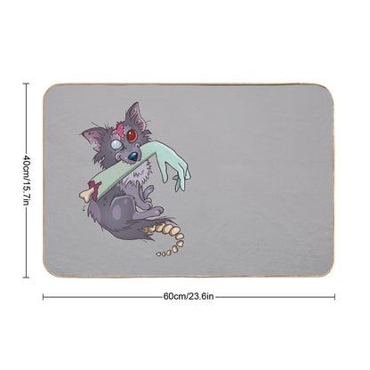 Rufus Zombie Dog  Fade-Resistant Bath Mat