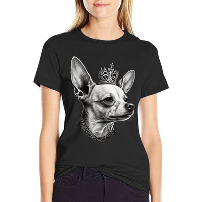 Black And White Chihuahua Dog on Crown Chihuahua  Quick-drying T-Shirt