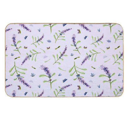 Relax with Lavender on Purple Backround  Odorless Bath Mat