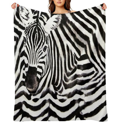 Zebra Skin Pattern Anti-pilling Throw Blanket