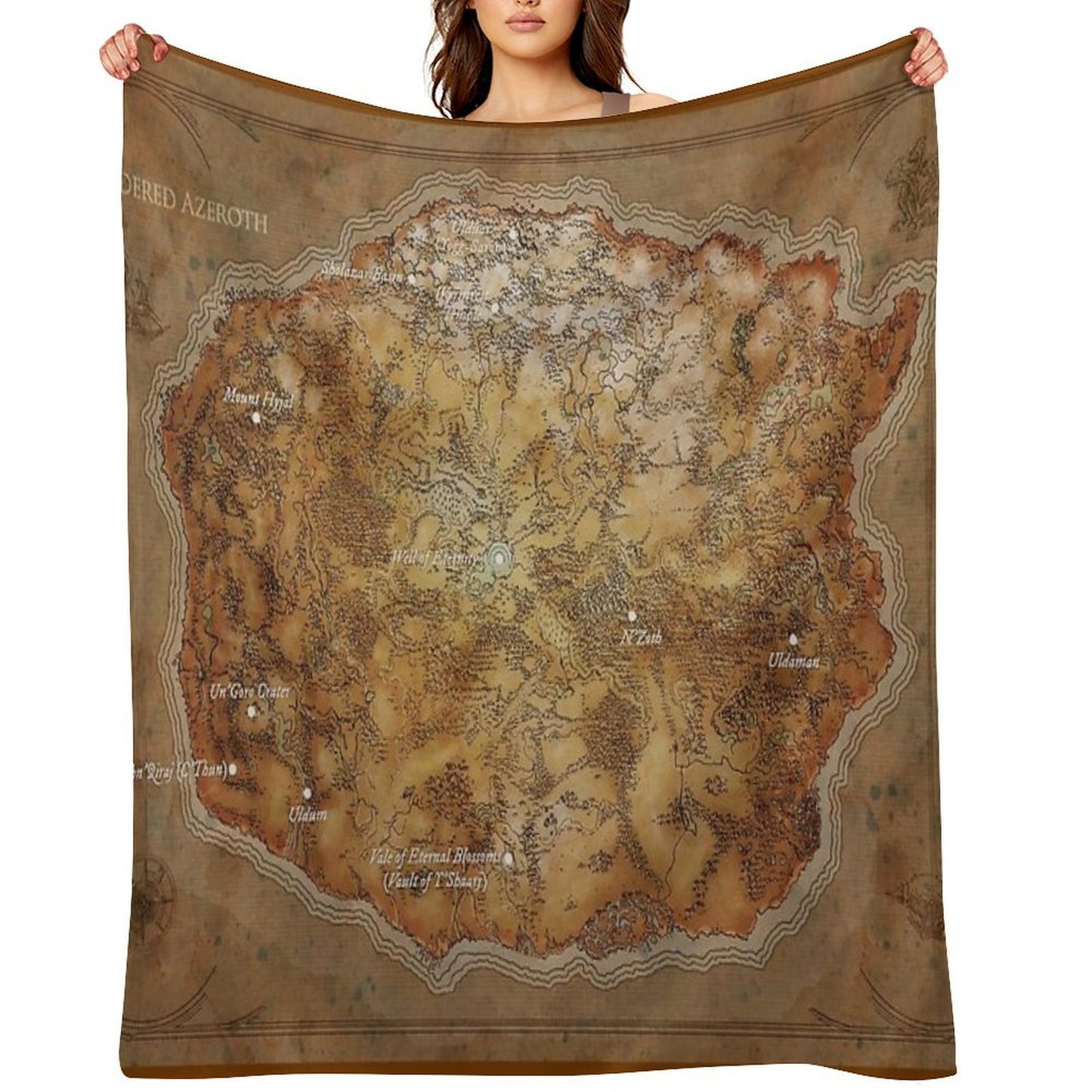 Map of Ancient Kalimdor after The Ordering of Azeroth Shrink-resistant Throw Blanket