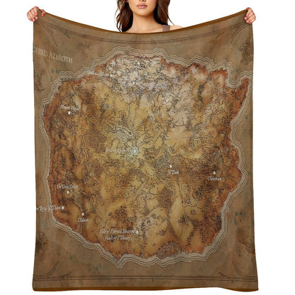 Map of Ancient Kalimdor after The Ordering of Azeroth Shrink-resistant Throw Blanket