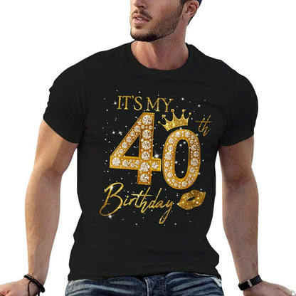 Womens It&#39;s My 40th Birthday Crown 40 Years Old 40th Birthday Queen  Stretchy T-Shirt