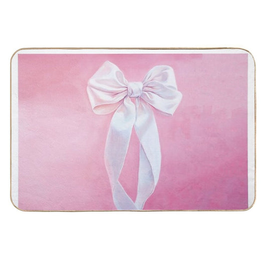 Lovely White Bow  High-Traffic Bath Mat